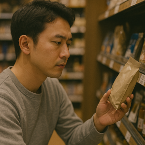 買い物を探す男性