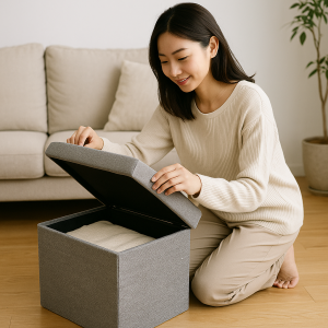 収納スツールの使用場面